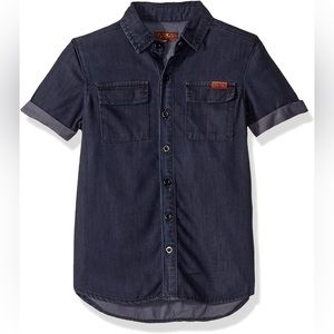 7 For All Mankind Boy's Short Sleeve Button Down Shirt